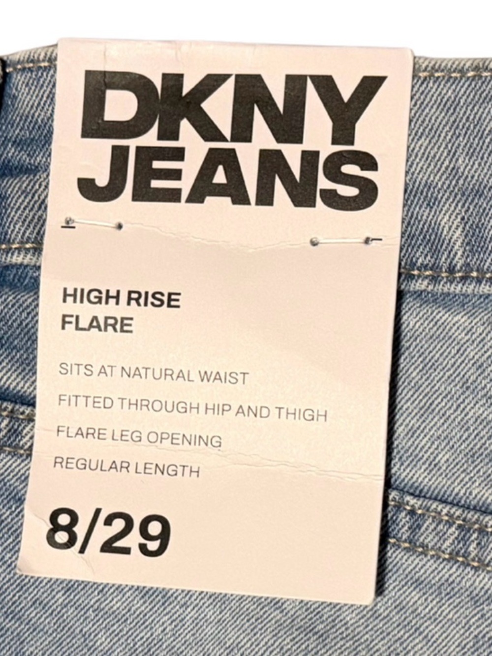DKNY Jeans High Rise Flare Jeans - Light Blue
